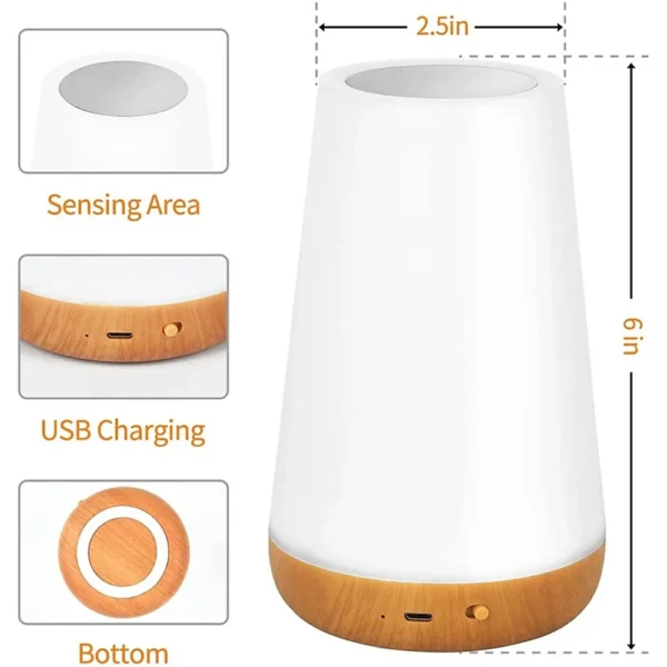 ⁦ابجورة بطارية تعمل باللمس متعددة الألوان مع منفذ USB⁩ - الصورة ⁦2⁩